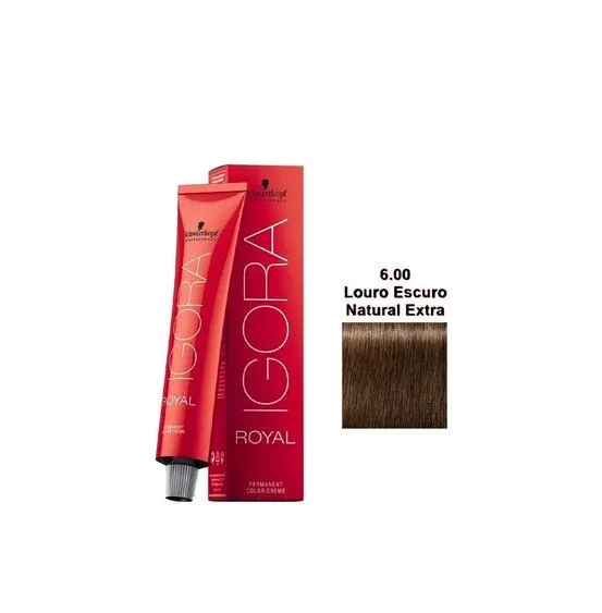 Tintura Schwarzkopf Igora Royal 6.00 Louro Escuro Natural Extra