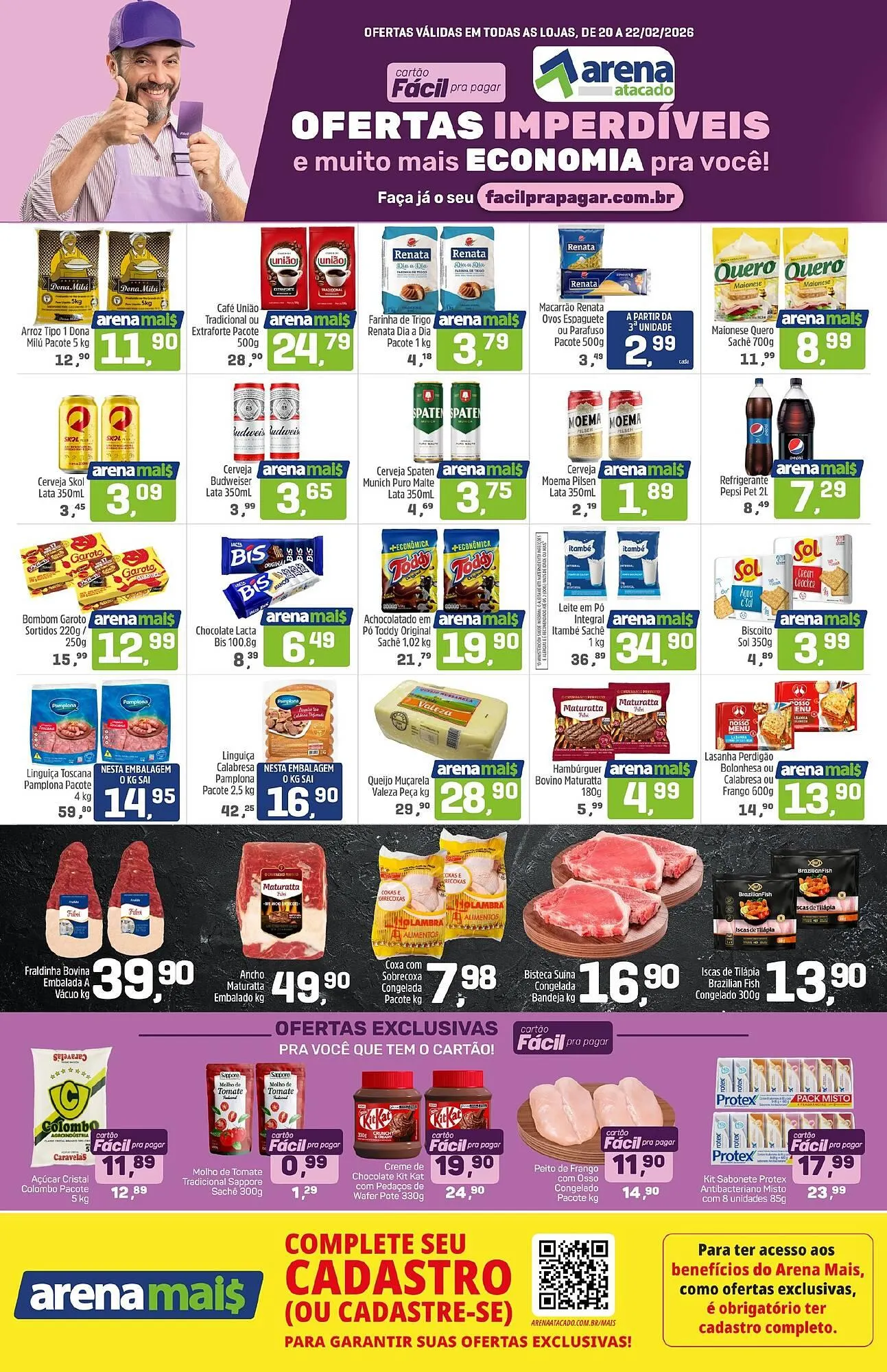 Encarte de Folheto Arena Atacado 20 de fevereiro até 22 de fevereiro 2026 - Pagina 1