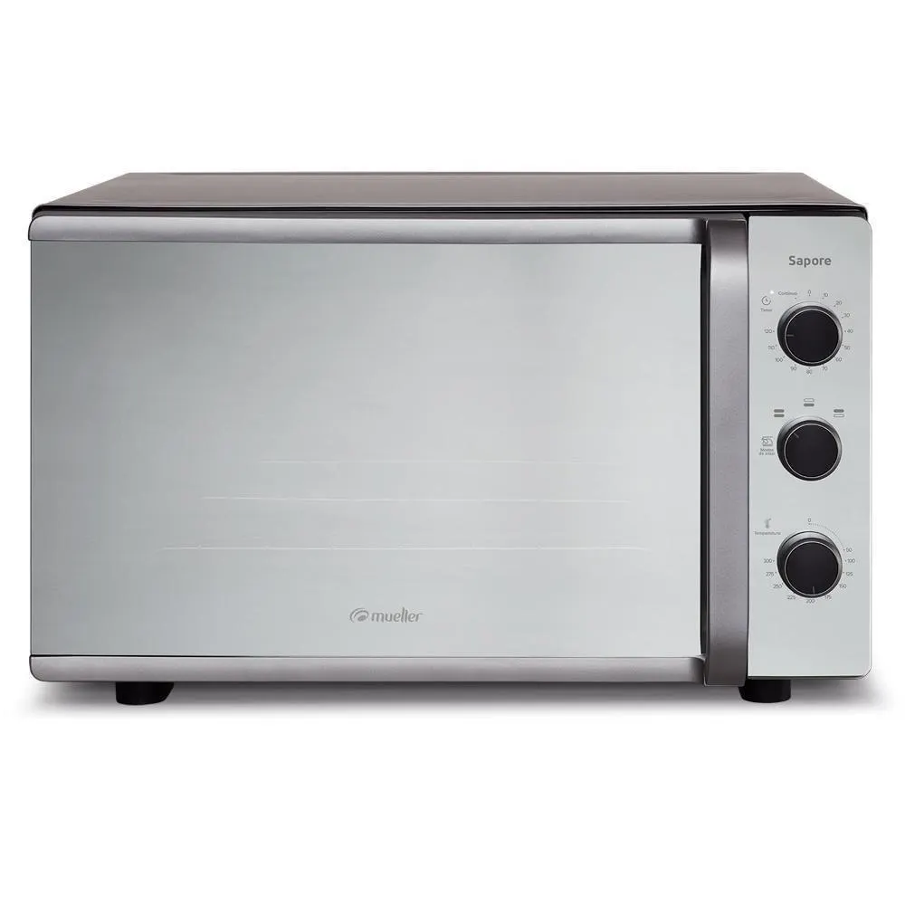 Forno Elétrico de Bancada Vidro Espelhado 44L 220V Cinza