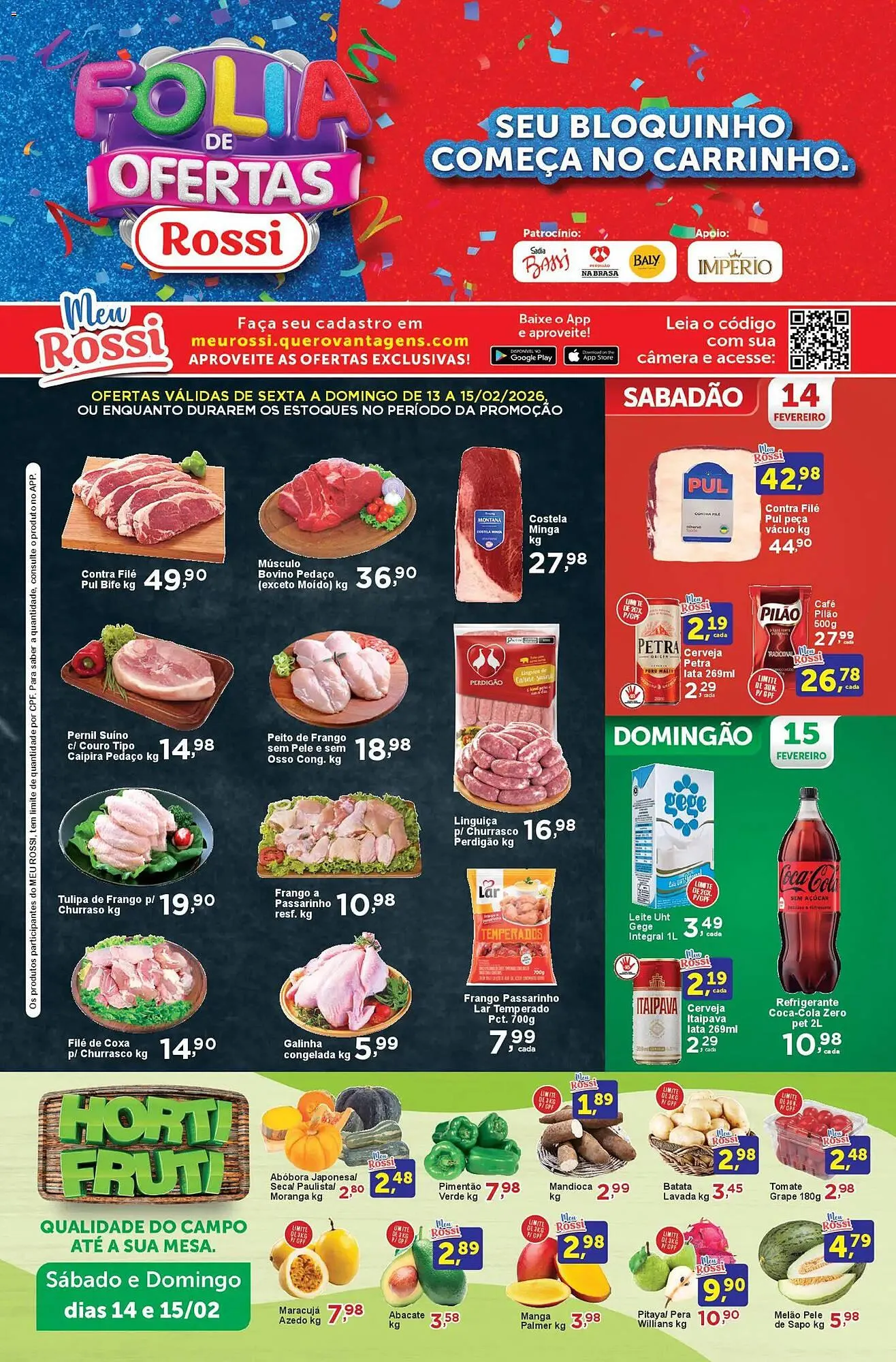 Encarte de Folheto Rossi Supermercado 13 de março até 15 de março 2026 - Pagina 1