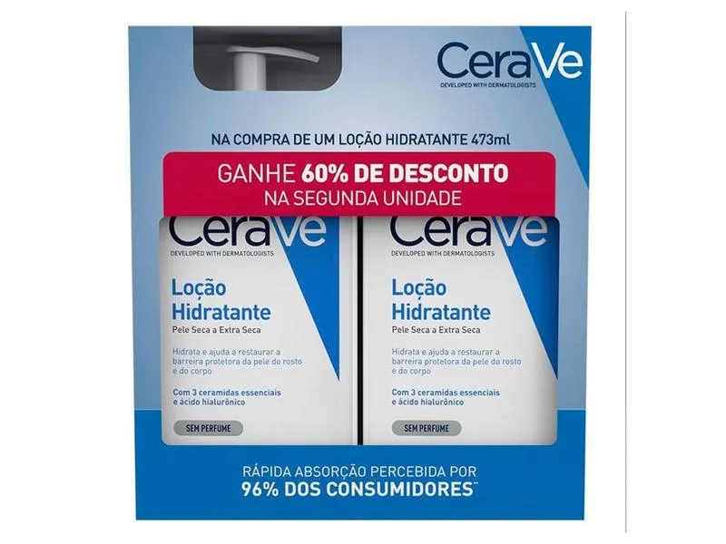 Kit Cerave Loção Hidratante Pele Seca e Extra Seca 473ml 2 Unidades