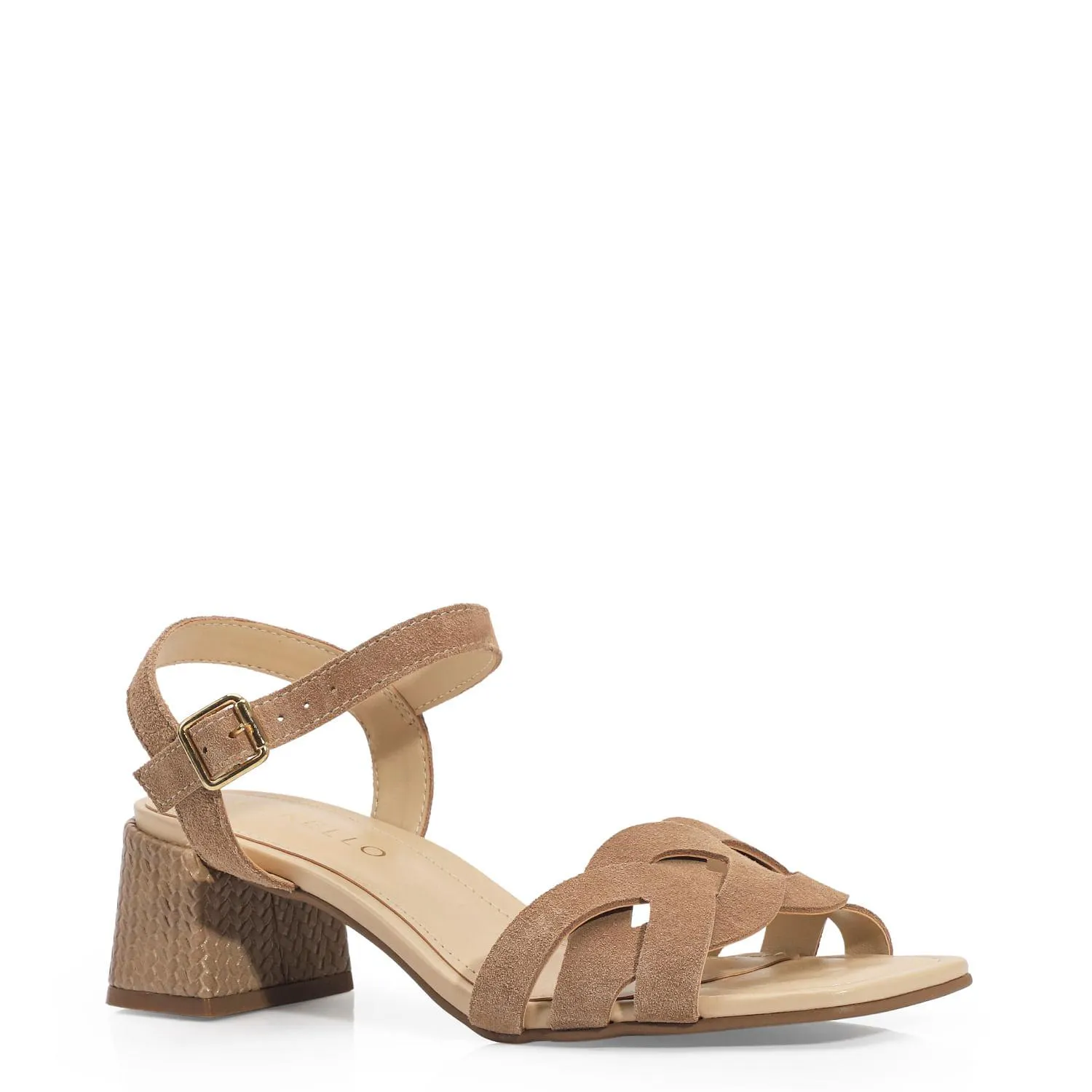 Sandália Couro Camurça Bege