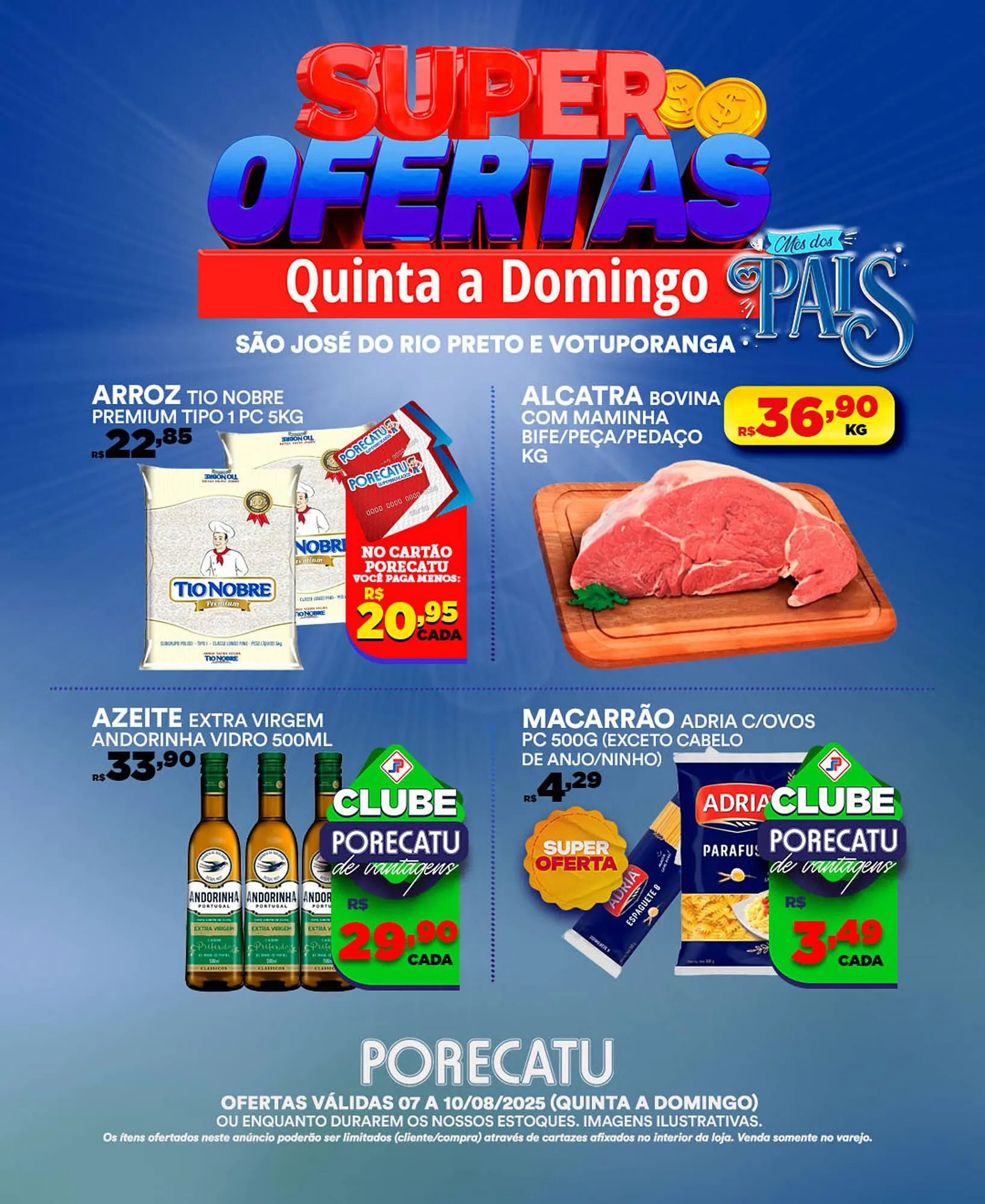 Encarte de Catálogo Supermercado Porecatu 7 de agosto até 10 de agosto 2025 - Pagina 1