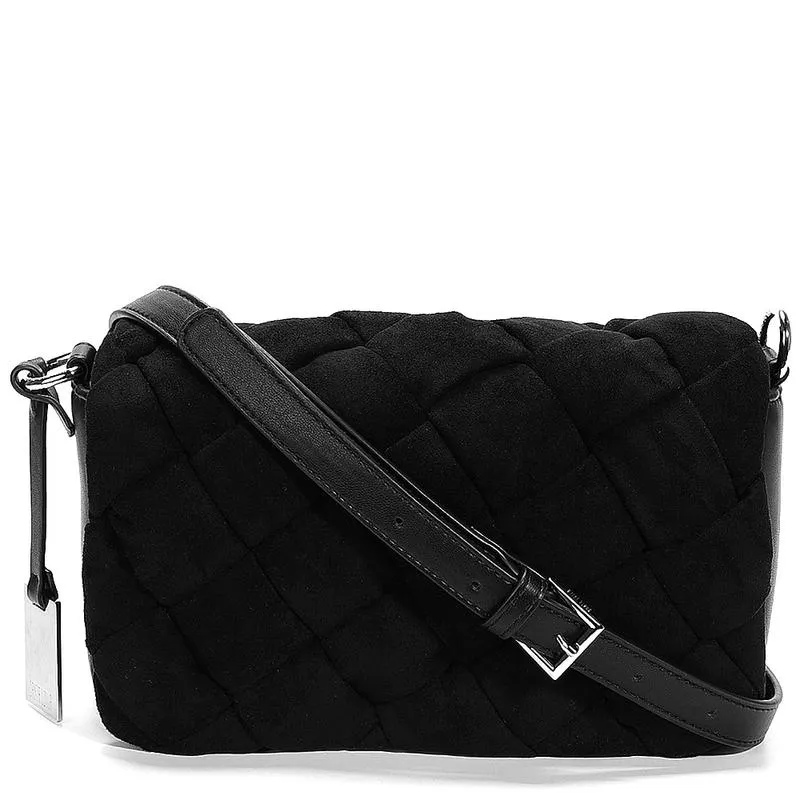 Bolsa transversal tressê de camurça preto