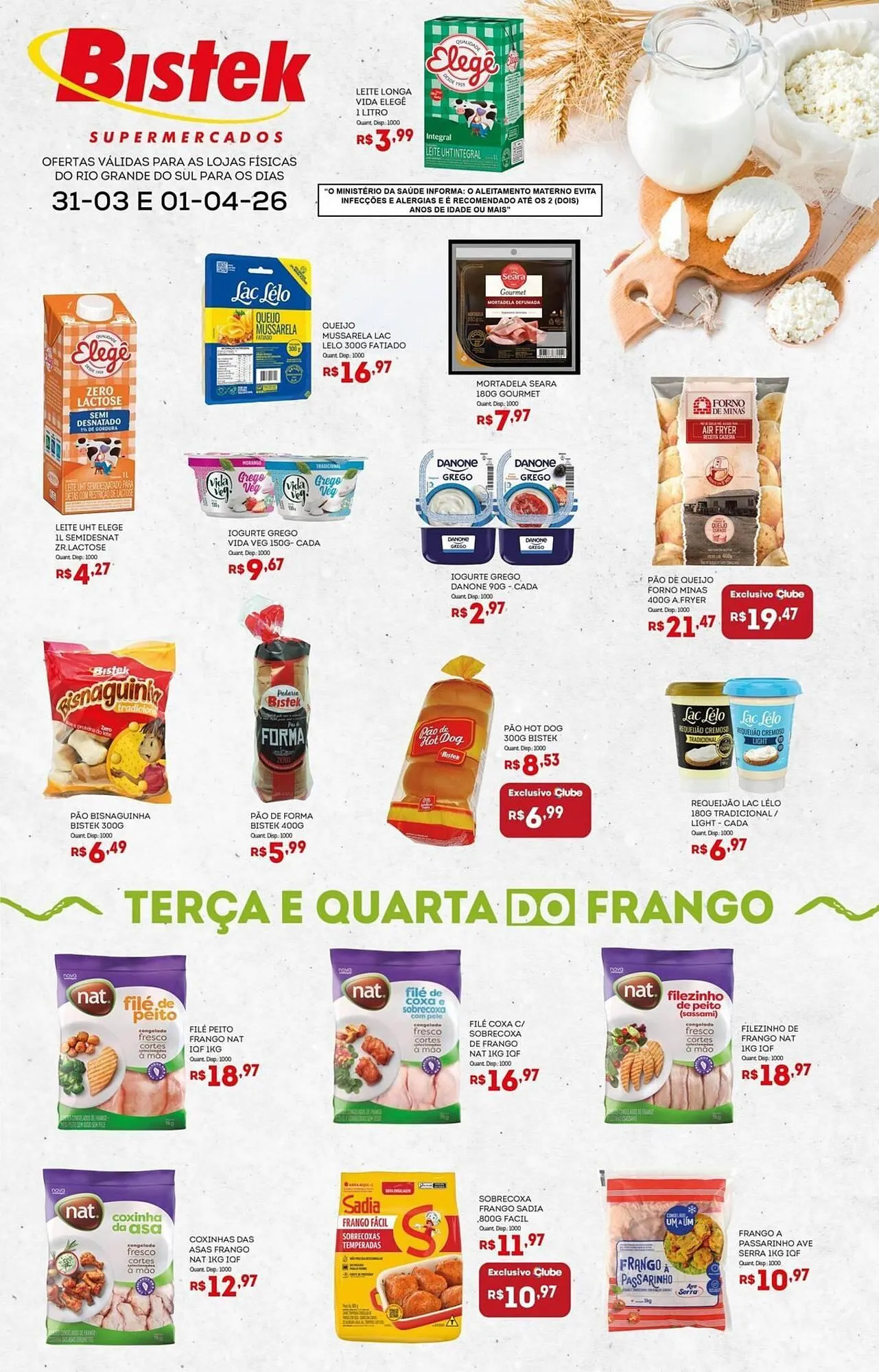 Encarte de Encarte Bistek Supermercados 31 de março até 1 de abril 2026 - Pagina 1