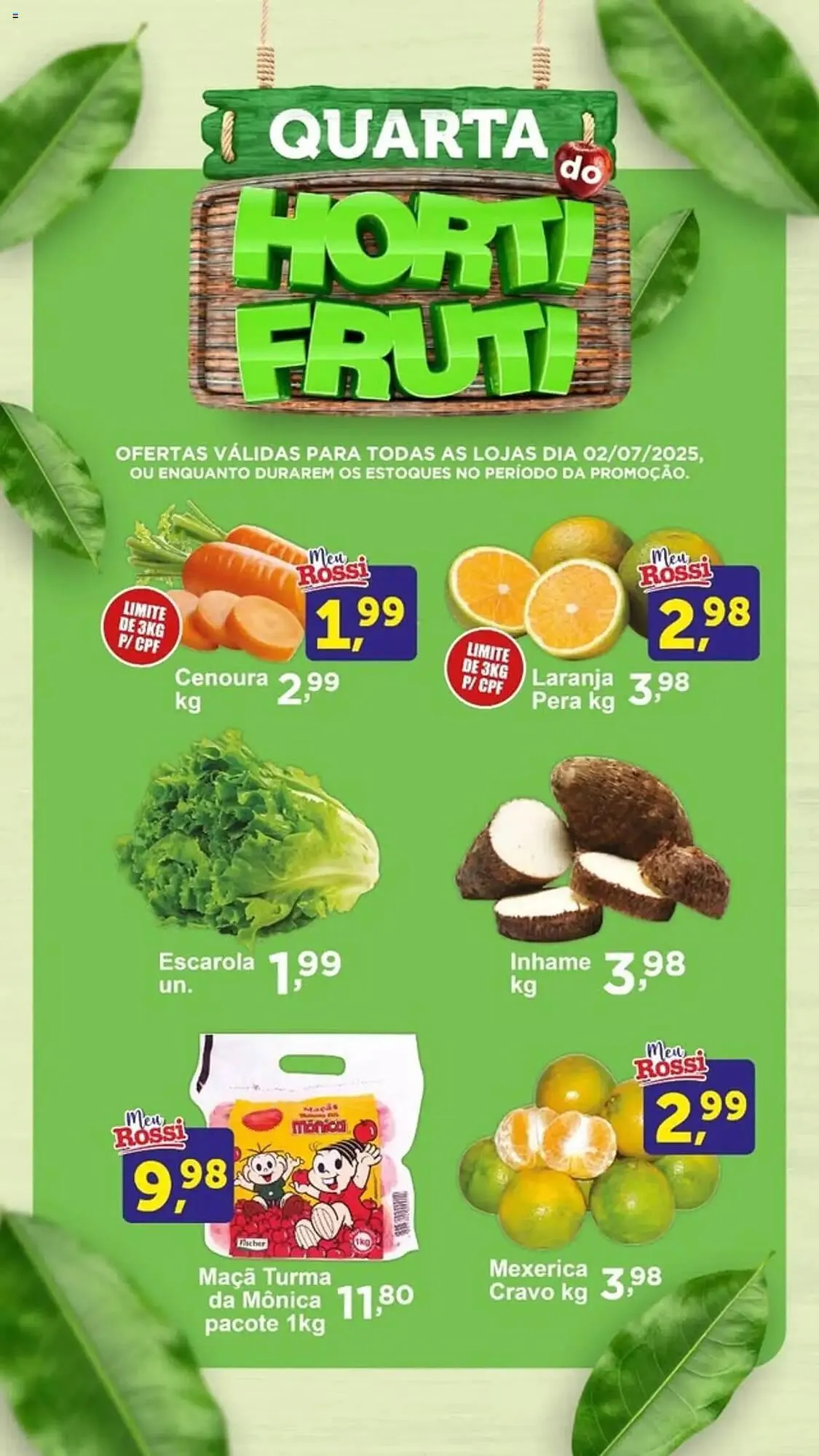 Encarte de Catálogo Rossi Supermercado 2 de julho até 3 de julho 2025 - Pagina 1