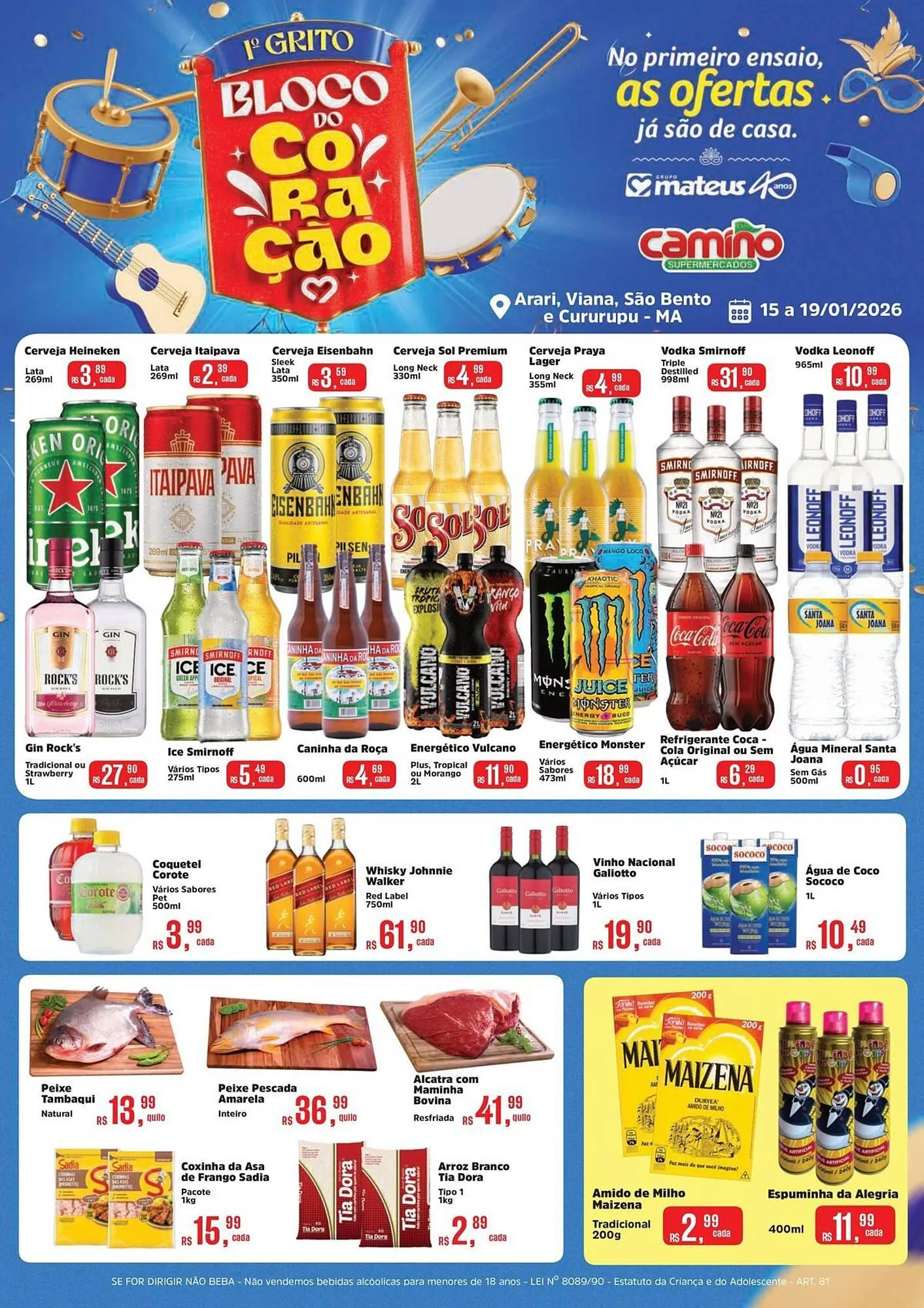 Encarte de Catálogo Supermercados Mateus 15 de janeiro até 19 de janeiro 2026 - Pagina 1