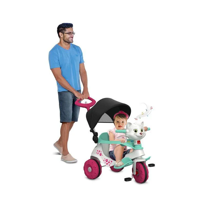 Triciclo Velobaby Com Capota Passeio & Pedal Bandeirante