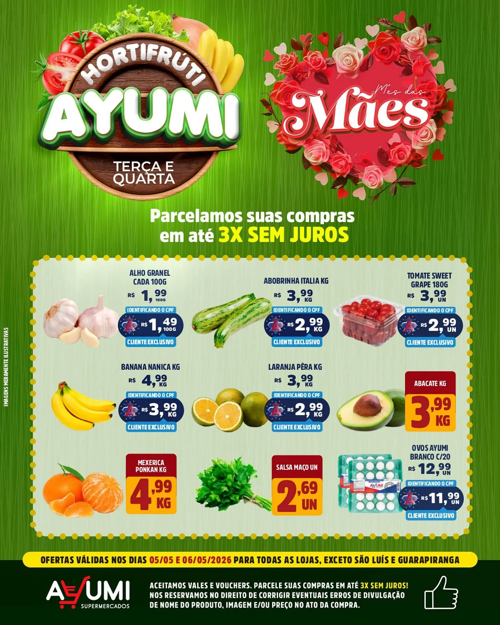 Encarte de Folheto Ayumi Supermercados 5 de maio até 6 de maio 2026 - Pagina 1