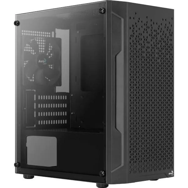 Gabinete Gamer Mini Torre, Aerocool Trinity V1 Preto, laterla de vidro temperado