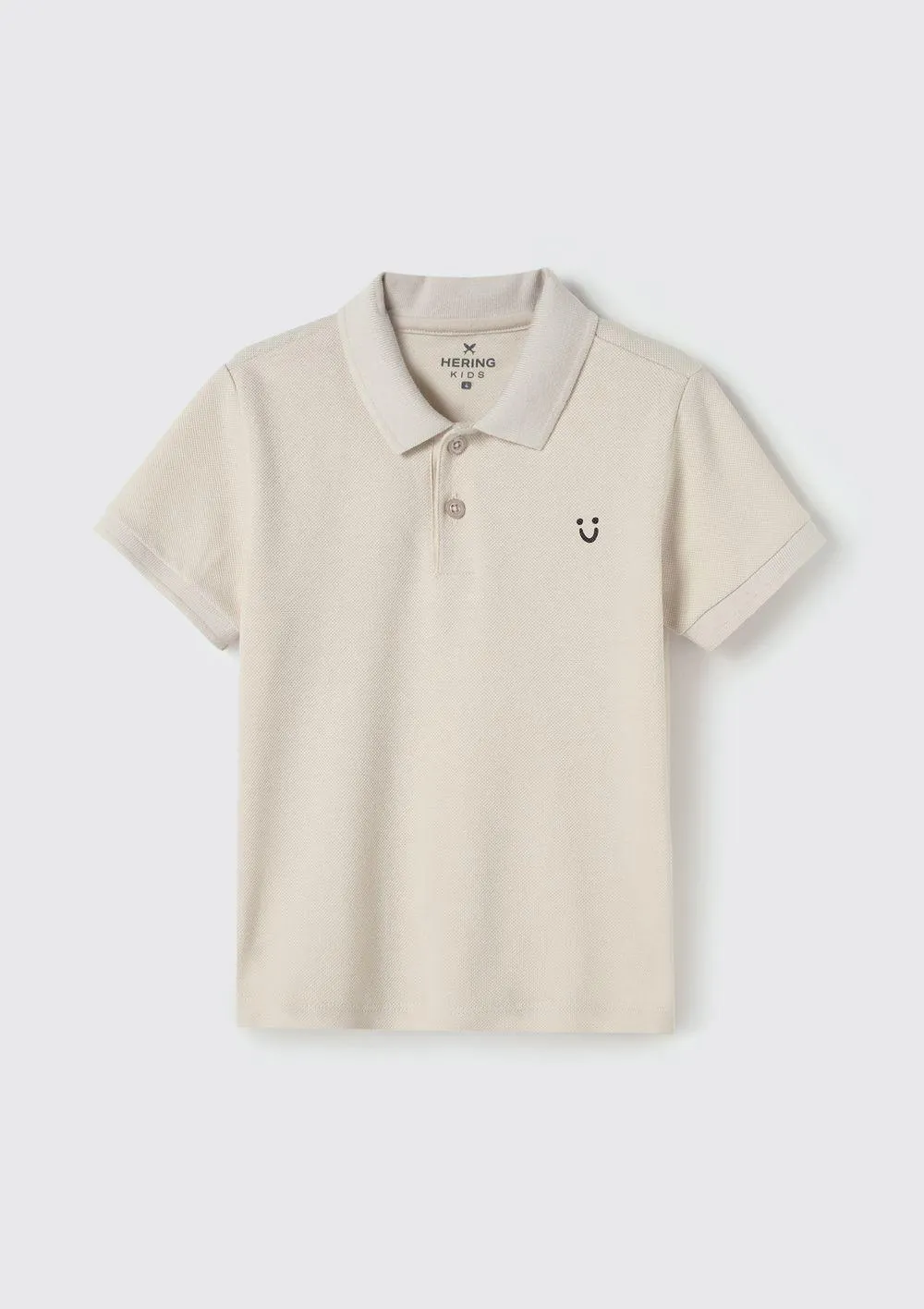 Camisa Básica Polo Infantil Menino Toddler Manga Curta - Bege