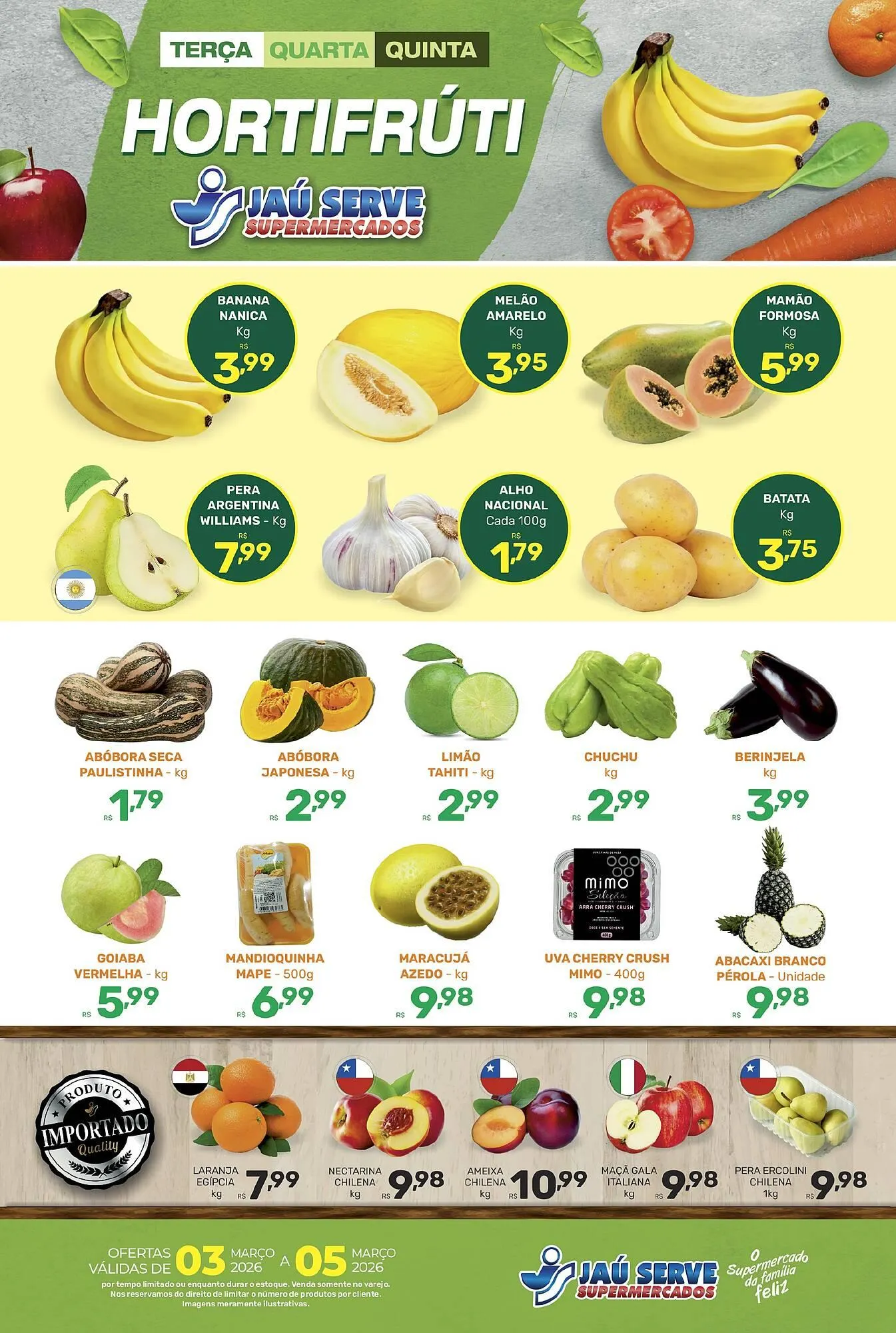 Encarte de Catálogo Supermercados Jau Serve 3 de março até 5 de março 2026 - Pagina 1