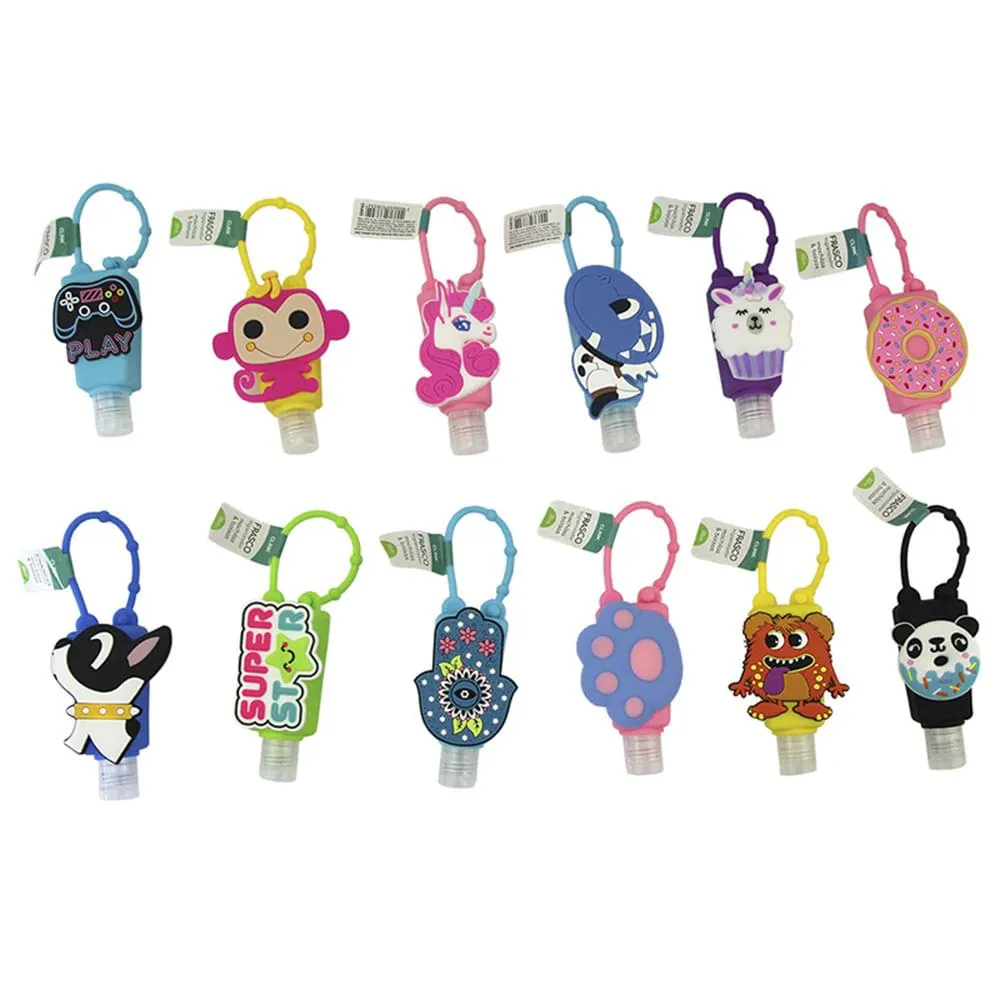 Frasco Higienizador Portátil Com Capa Plástica Estampas Sortidas 30ml CK4925 - Clink