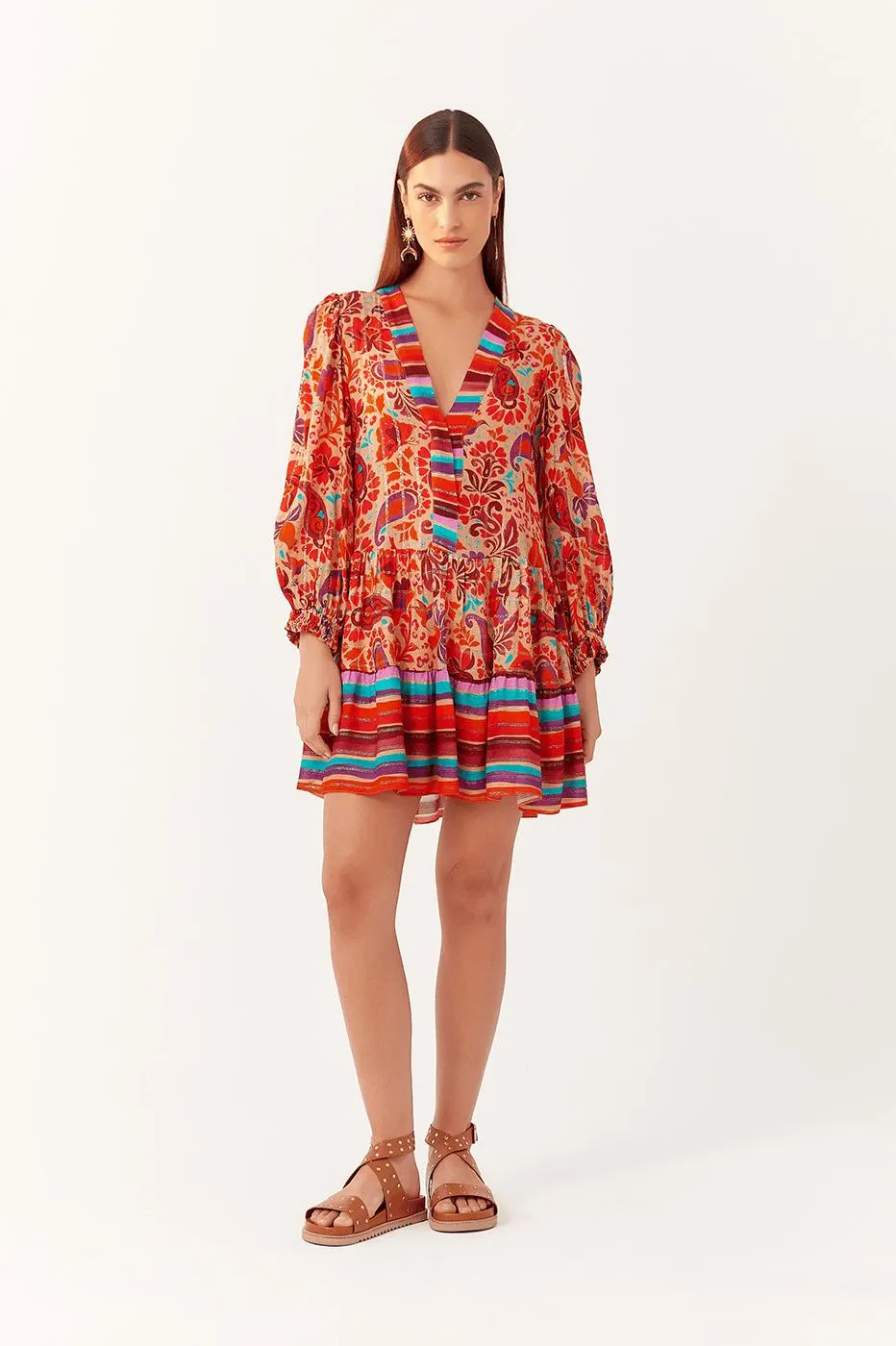 Vestido Lurex Estampa Mantra Mix