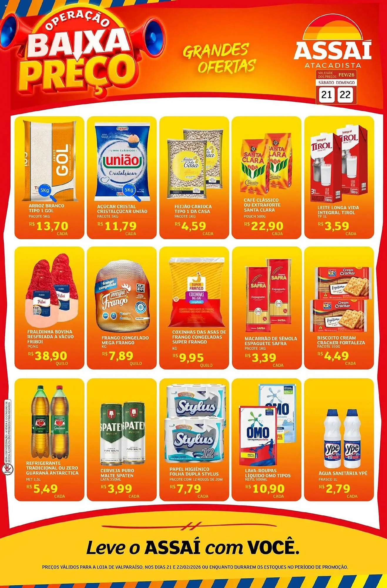 Encarte de Encarte Assaí Atacadista 21 de fevereiro até 22 de fevereiro 2026 - Pagina 1