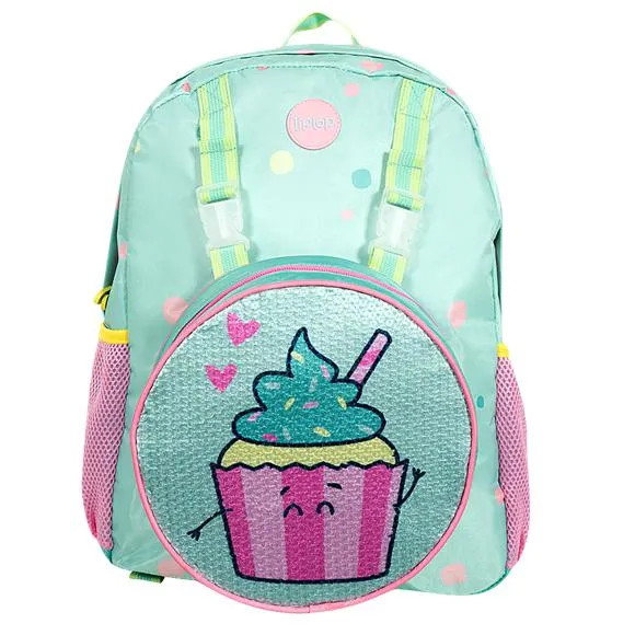 mochila escolar infantil com lancheira cupcake tip top