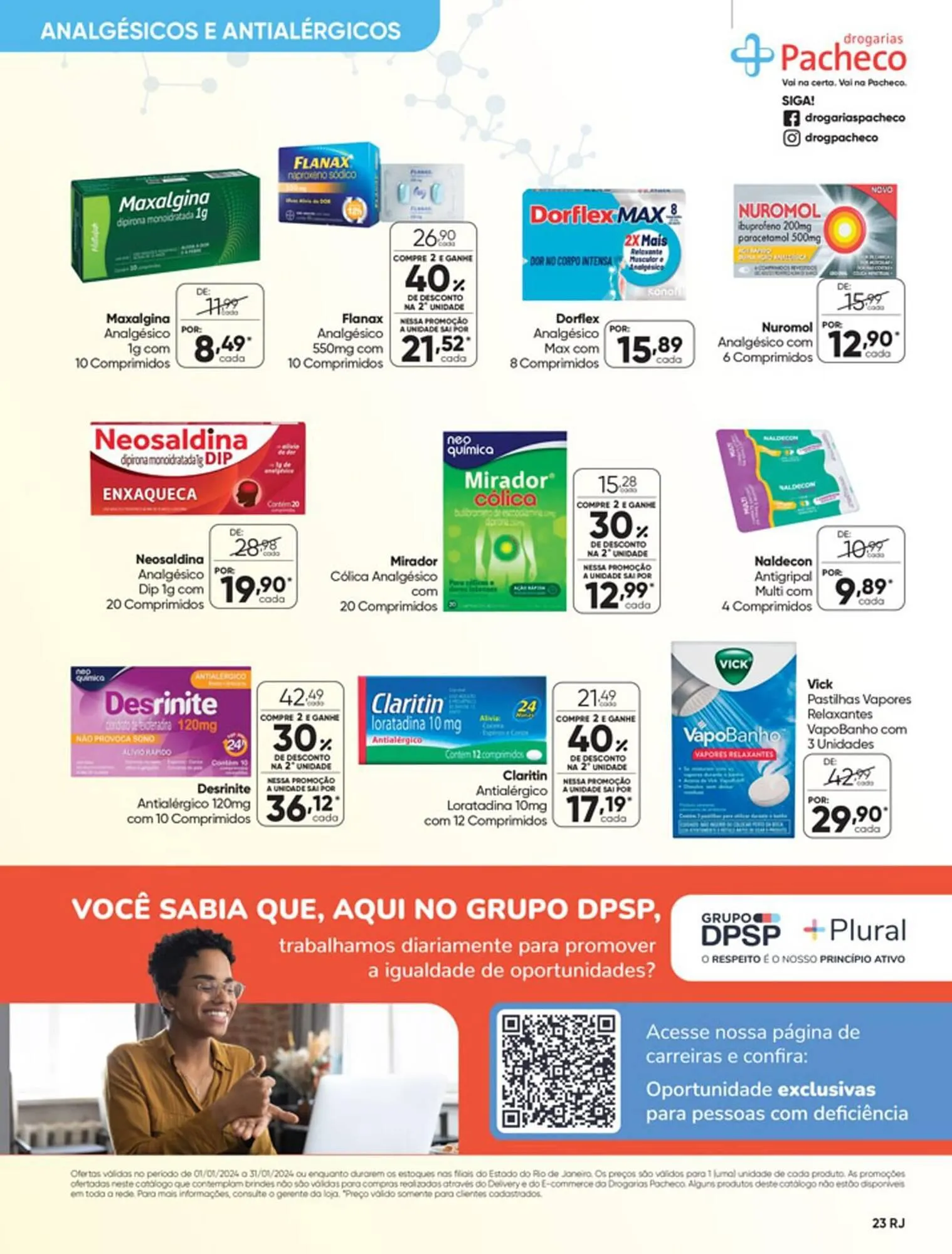 Encarte de Catálogo Drogarias Pacheco 3 de janeiro até 31 de janeiro 2024 - Pagina 23