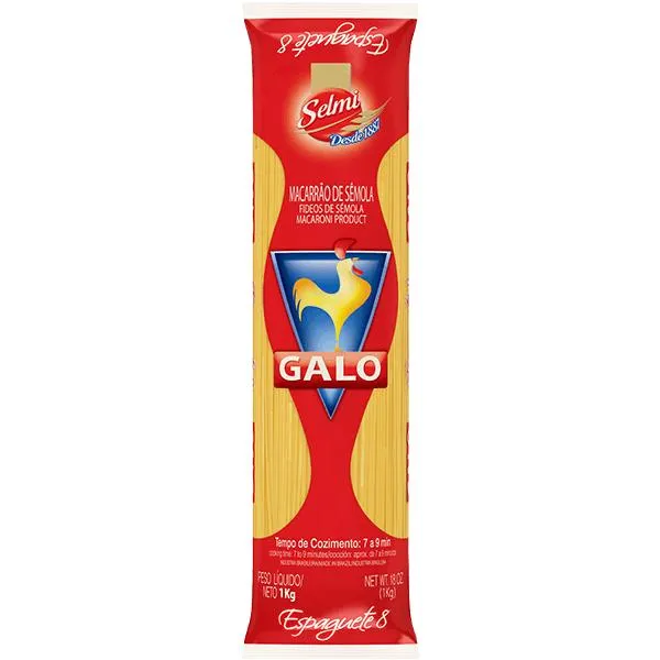 Massa de Semolina Galo Espaguete 8 1kg