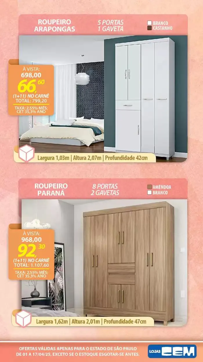 Encarte de Encarte Lojas Cem 3 de abril até 17 de abril 2025 - Pagina 91