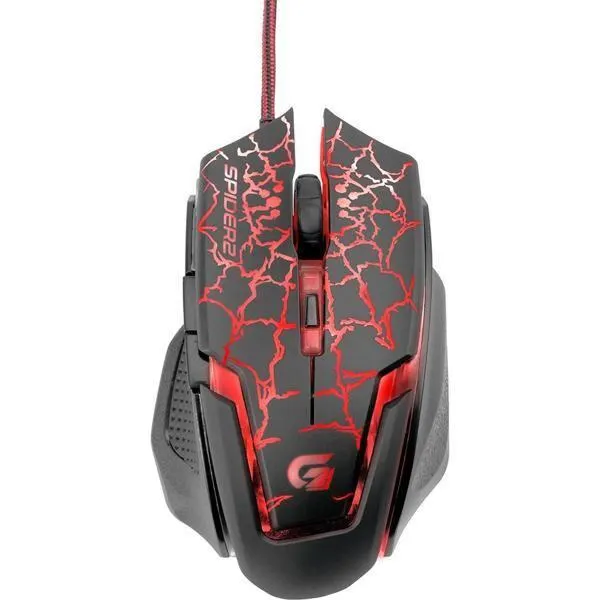 Mouse Gamer com fio USB 3200dpi Spider preto/vermelho Fortrek - CX 1 UN