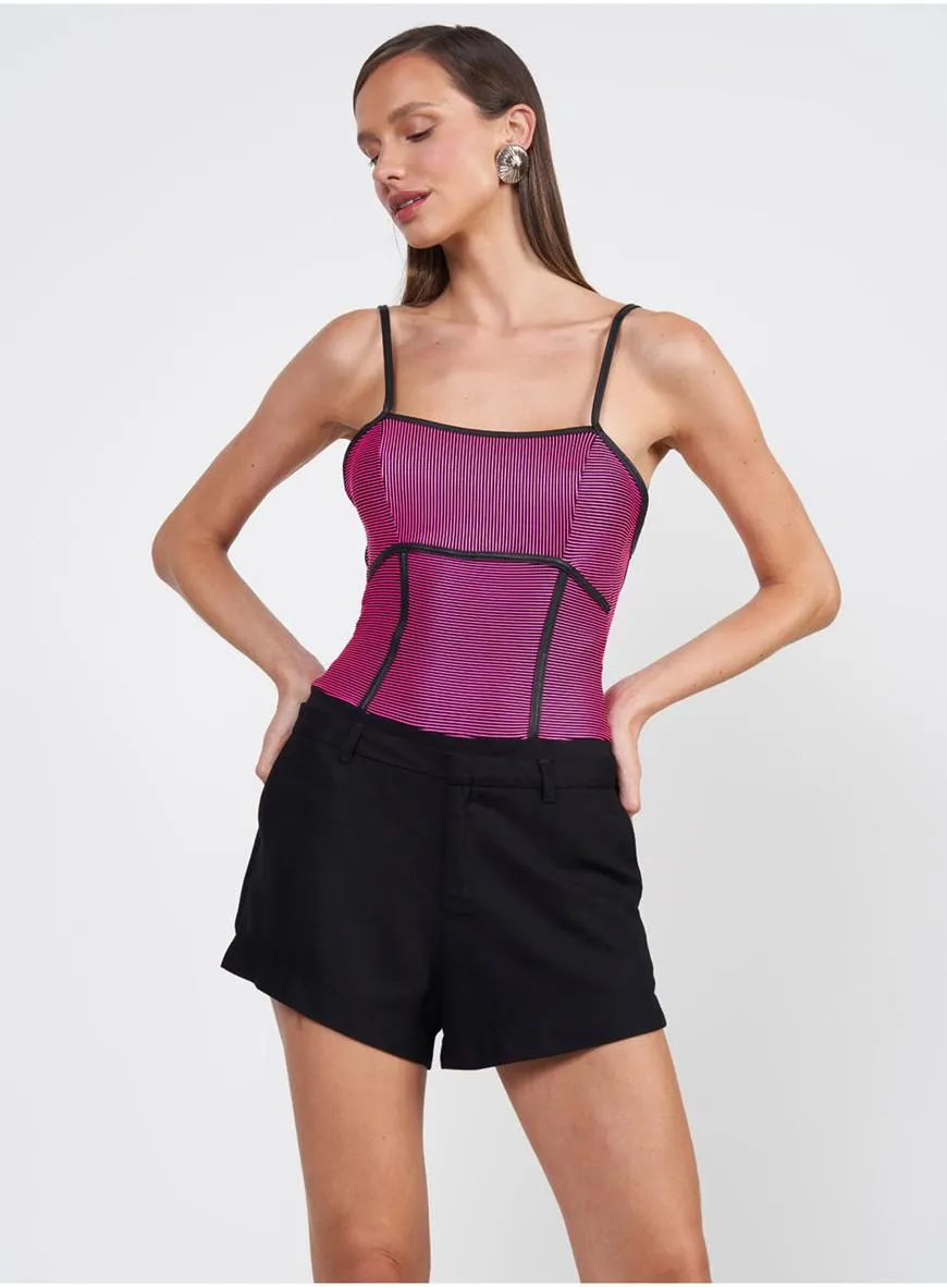 Body Listrado Costas Nuas