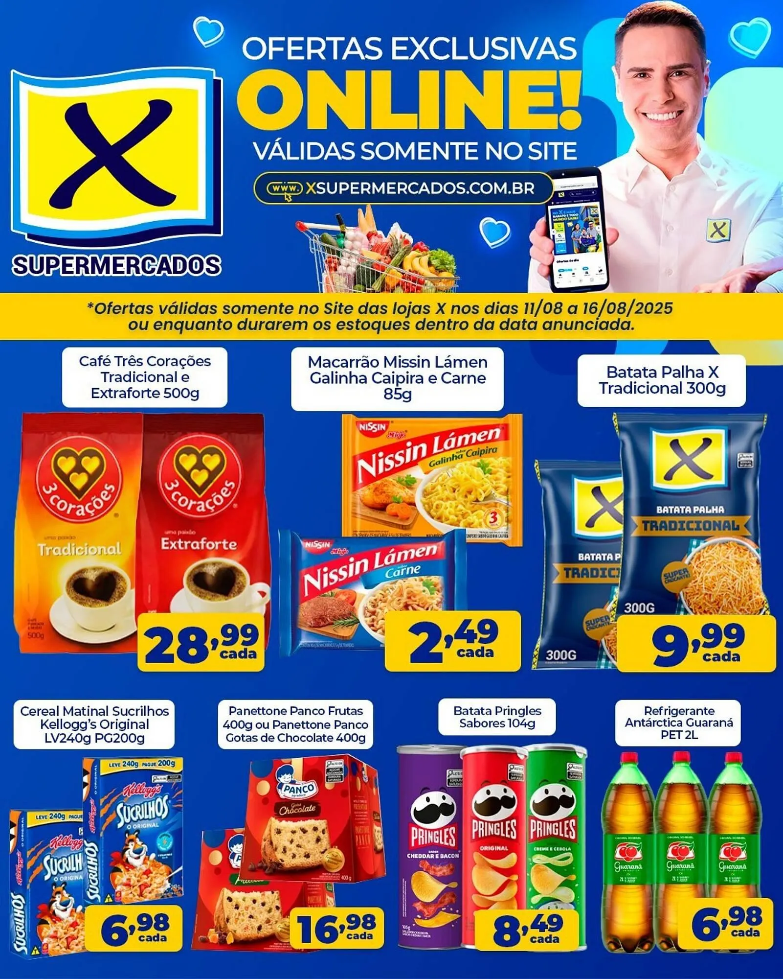 Encarte de Catálogo X Supermercados 11 de agosto até 16 de agosto 2025 - Pagina 1