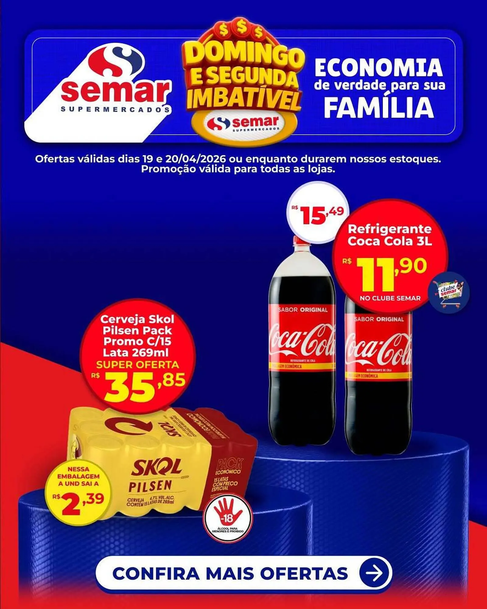 Encarte de Folheto Semar Supermercado 19 de abril até 20 de abril 2026 - Pagina 1