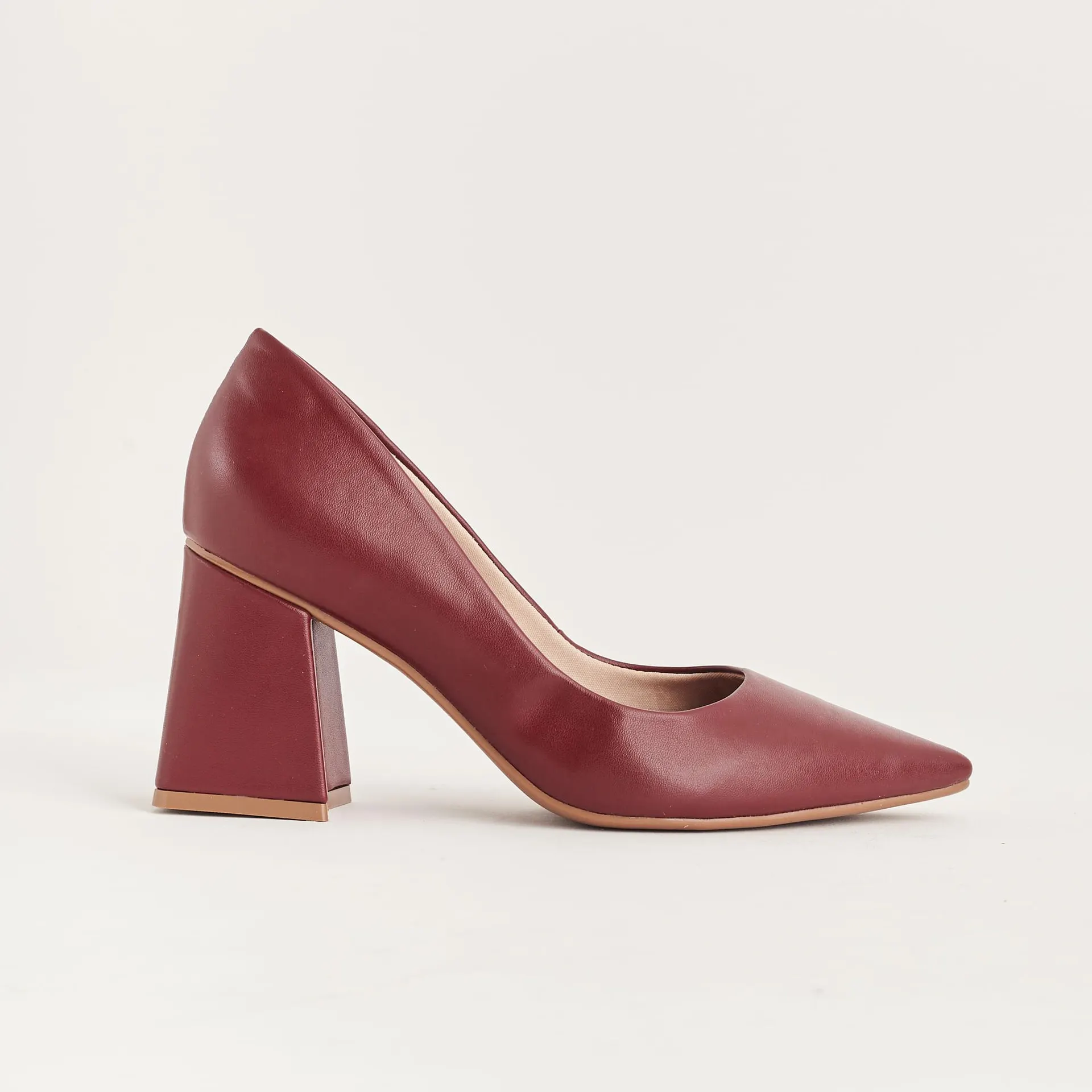 Scarpin Alto Salto Bloco - BORDO