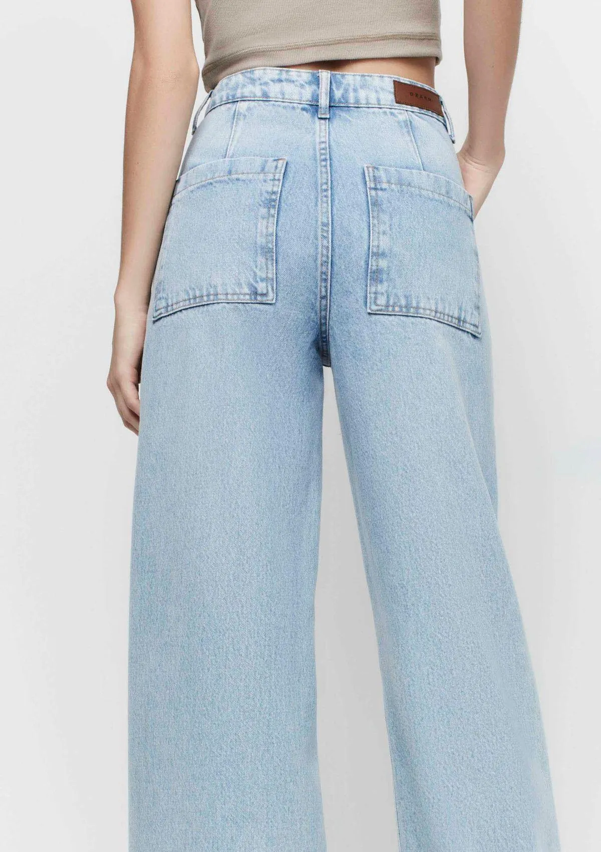 Calça Jeans Pantalona Cintura Alta - Azul