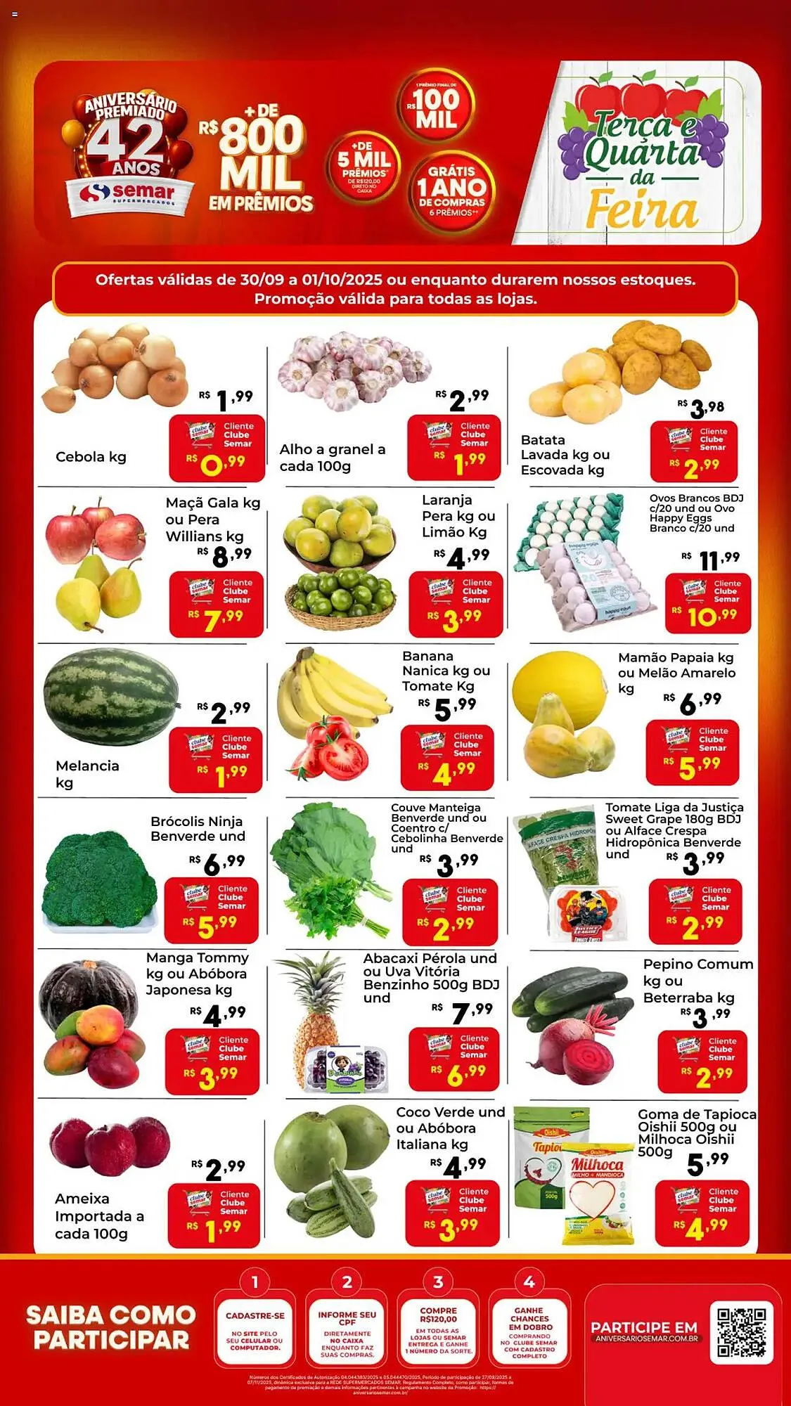 Encarte de Folheto Semar Supermercado 30 de setembro até 2 de outubro 2025 - Pagina 1