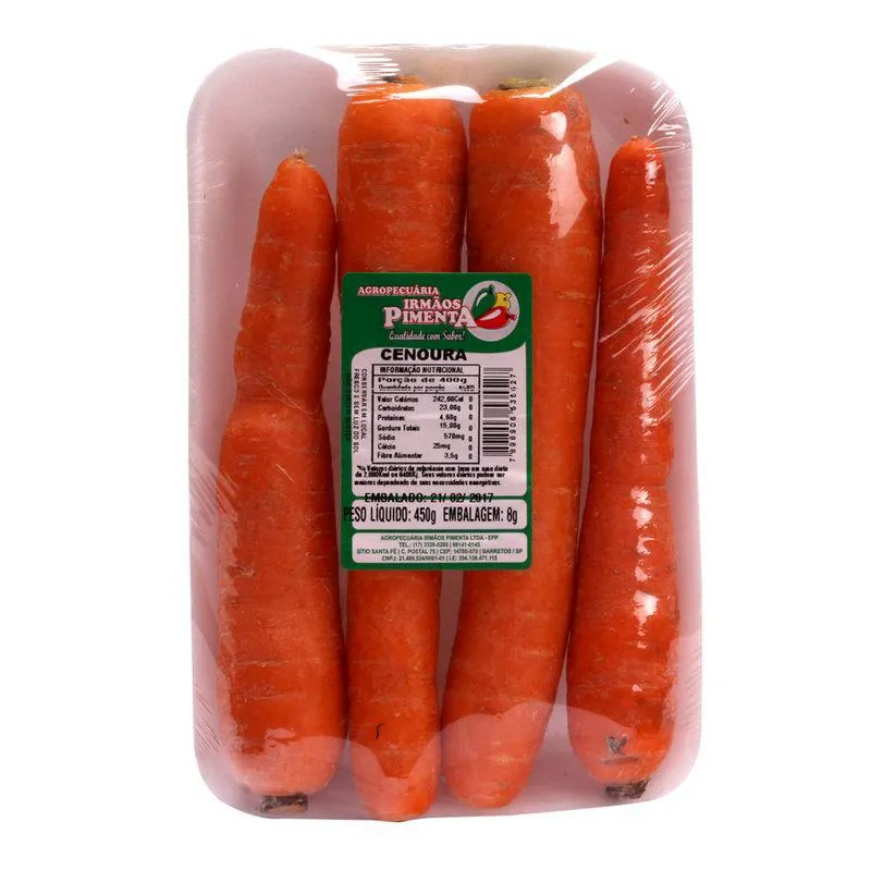 Cenoura Irmãos Pimenta Bandeja 450g