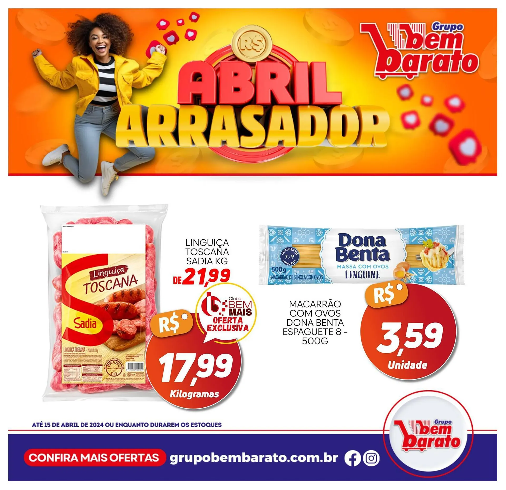 Encarte de Catálogo Supermercado Bem Barato 10 de abril até 15 de abril 2024 - Pagina 4