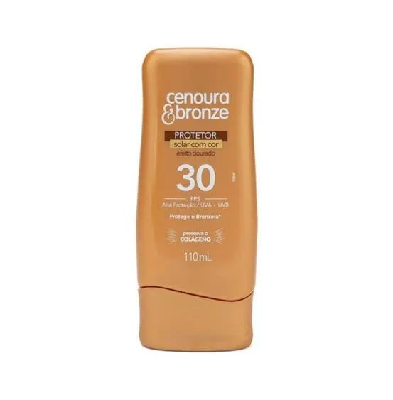 Protetor Solar Cenoura E Bronze FPS 30 Com Cor 110ml