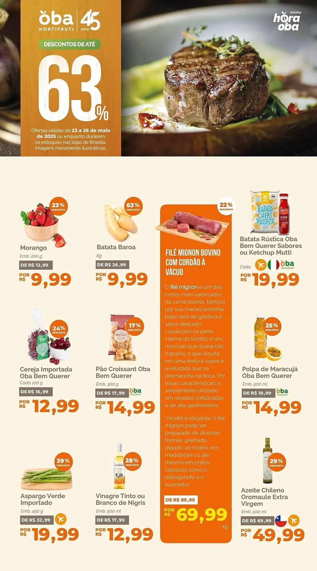 Encarte de Catálogo Oba Hortifruti 23 de maio até 26 de maio 2025 - Pagina 1