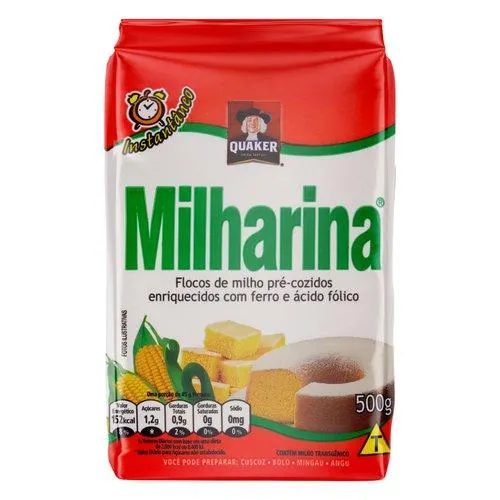 Flocos de Milho Pré-Cozido Quaker Milharina Pacote 500g