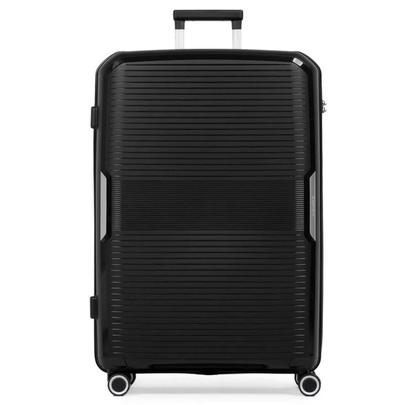 Mala Grande de Polipropileno 4 Rodas Malta Preto