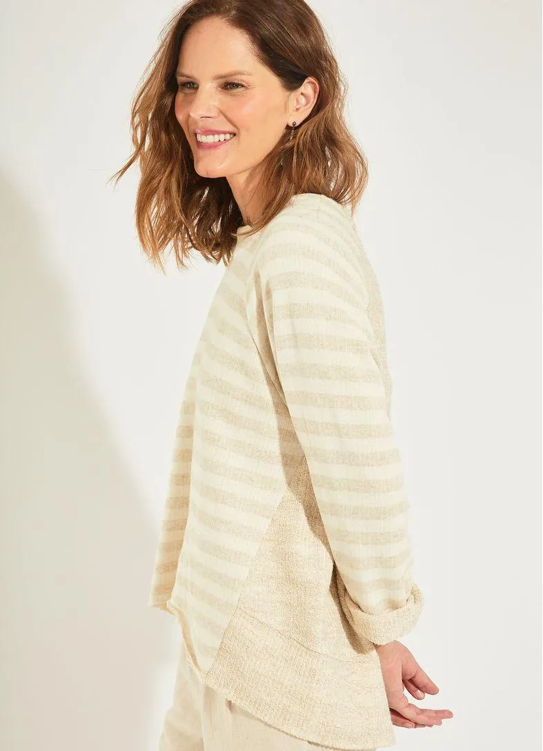 Agasalho listra linho desagulhado