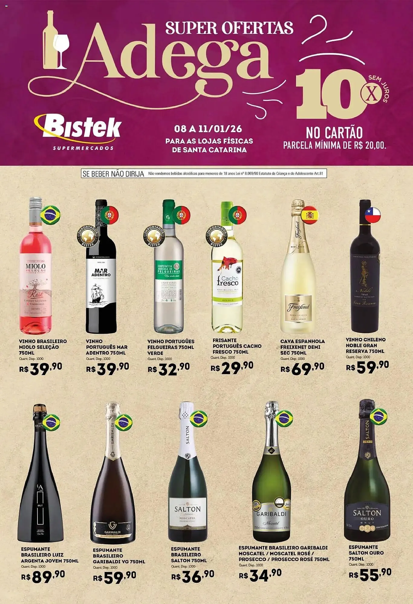Encarte de Encarte Bistek Supermercados 8 de janeiro até 11 de janeiro 2026 - Pagina 1