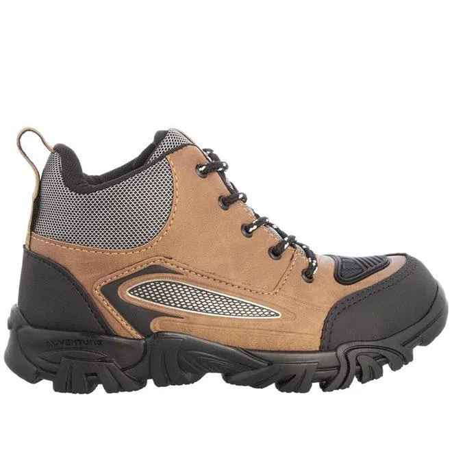 Bota Trekking Infantil Vertus Detalhe Recortes Marrom