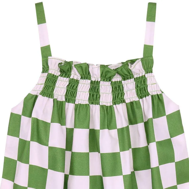 Regata Infantil Menina Grid Chumbo