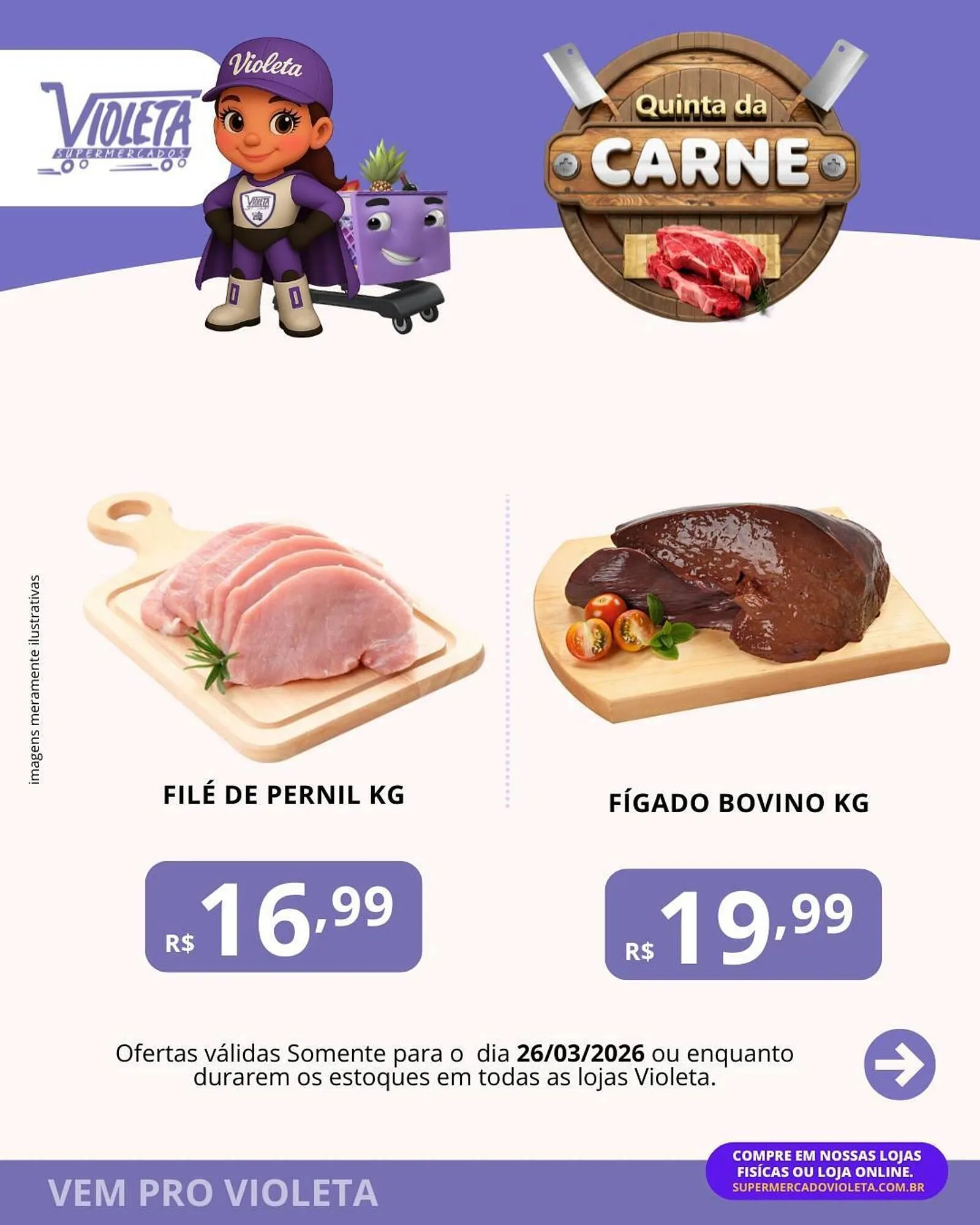 Encarte de Catálogo Violeta Supermercados 26 de março até 26 de março 2026 - Pagina 1