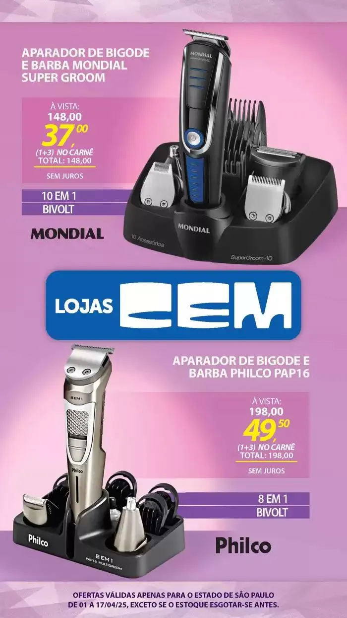 Encarte de Encarte Lojas Cem 3 de abril até 17 de abril 2025 - Pagina 126