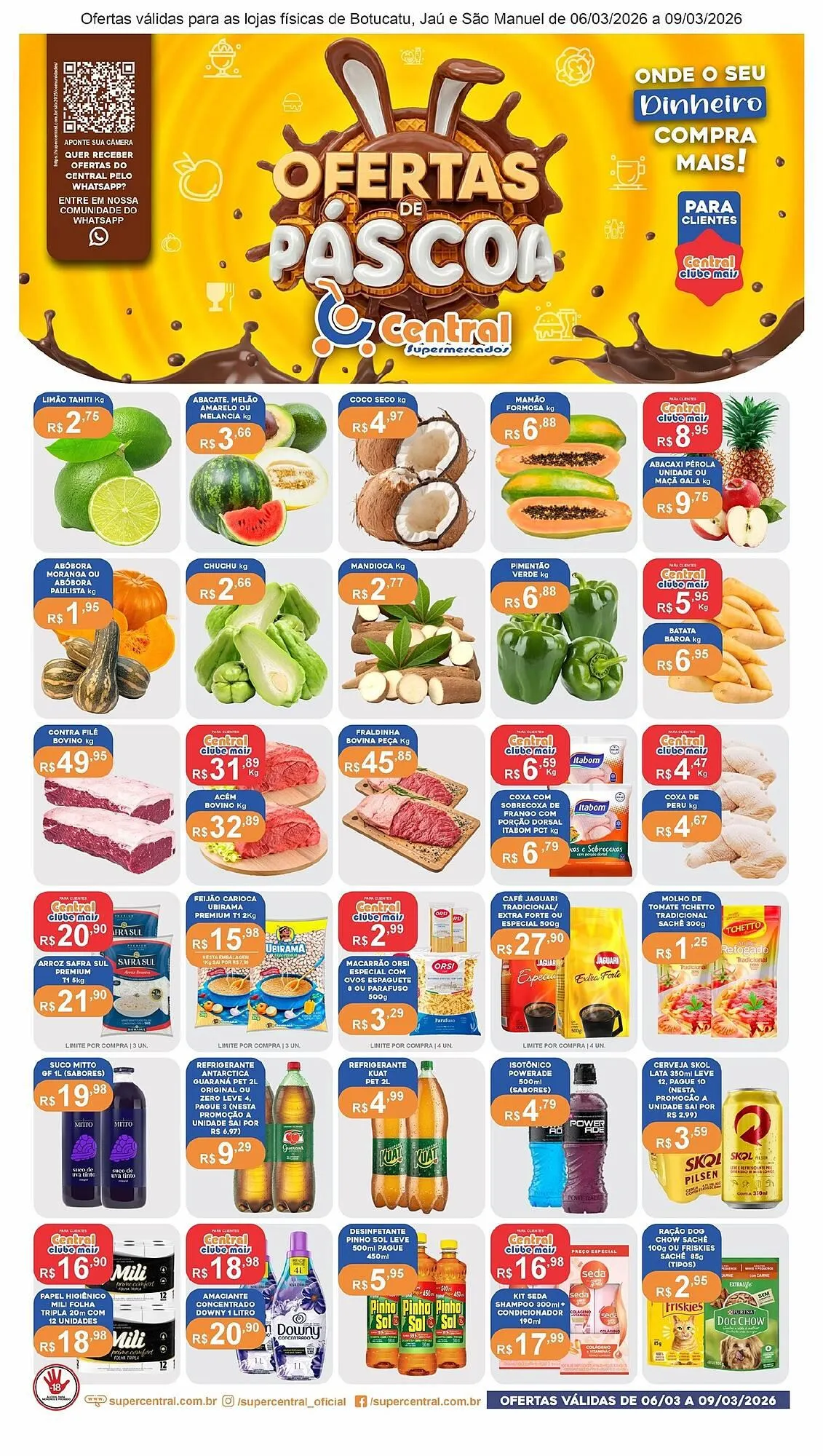 Encarte de Catálogo Central Supermercados 6 de março até 9 de março 2026 - Pagina 1