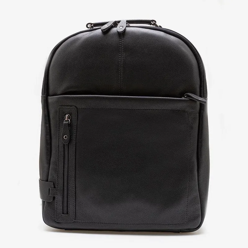 Mochila Em Couro Preto