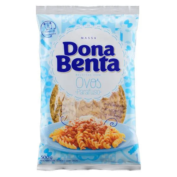 Macarrão de Sêmola com Ovos Parafuso Dona Benta Pacote 500g