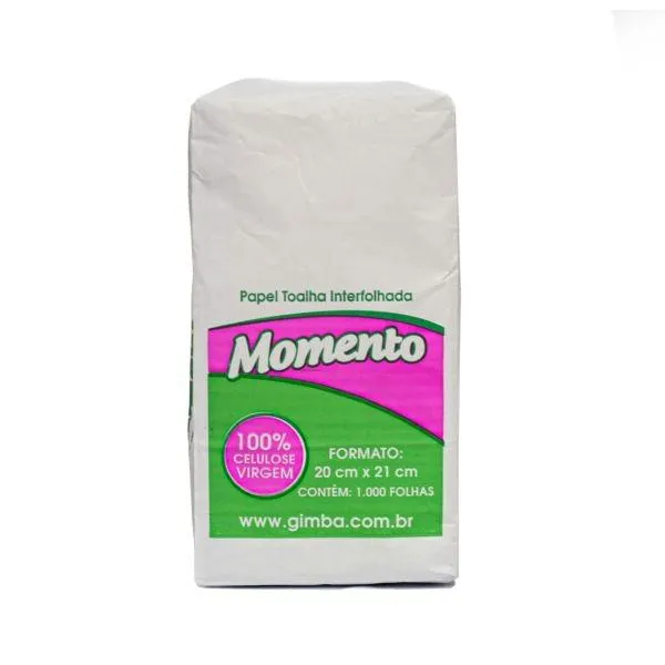 Papel Toalha Interfolha 2 Dobras Momento 20x21cm PT 1000 FL