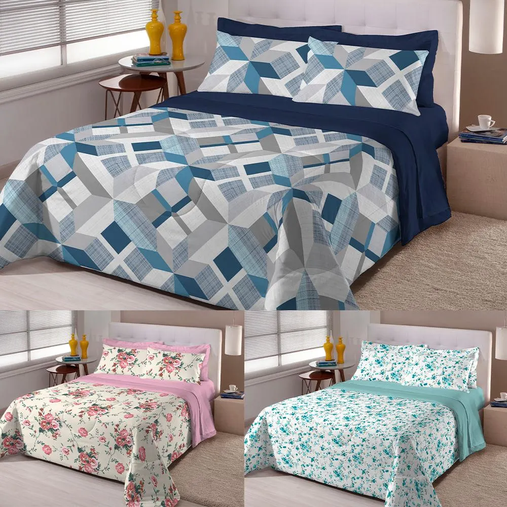 Edredom Casal Soft Dupla Face Rolinho 100% Poliéster Sortido 190x220cm AC2476/AC25205/AC25206 - Arte & Cazza