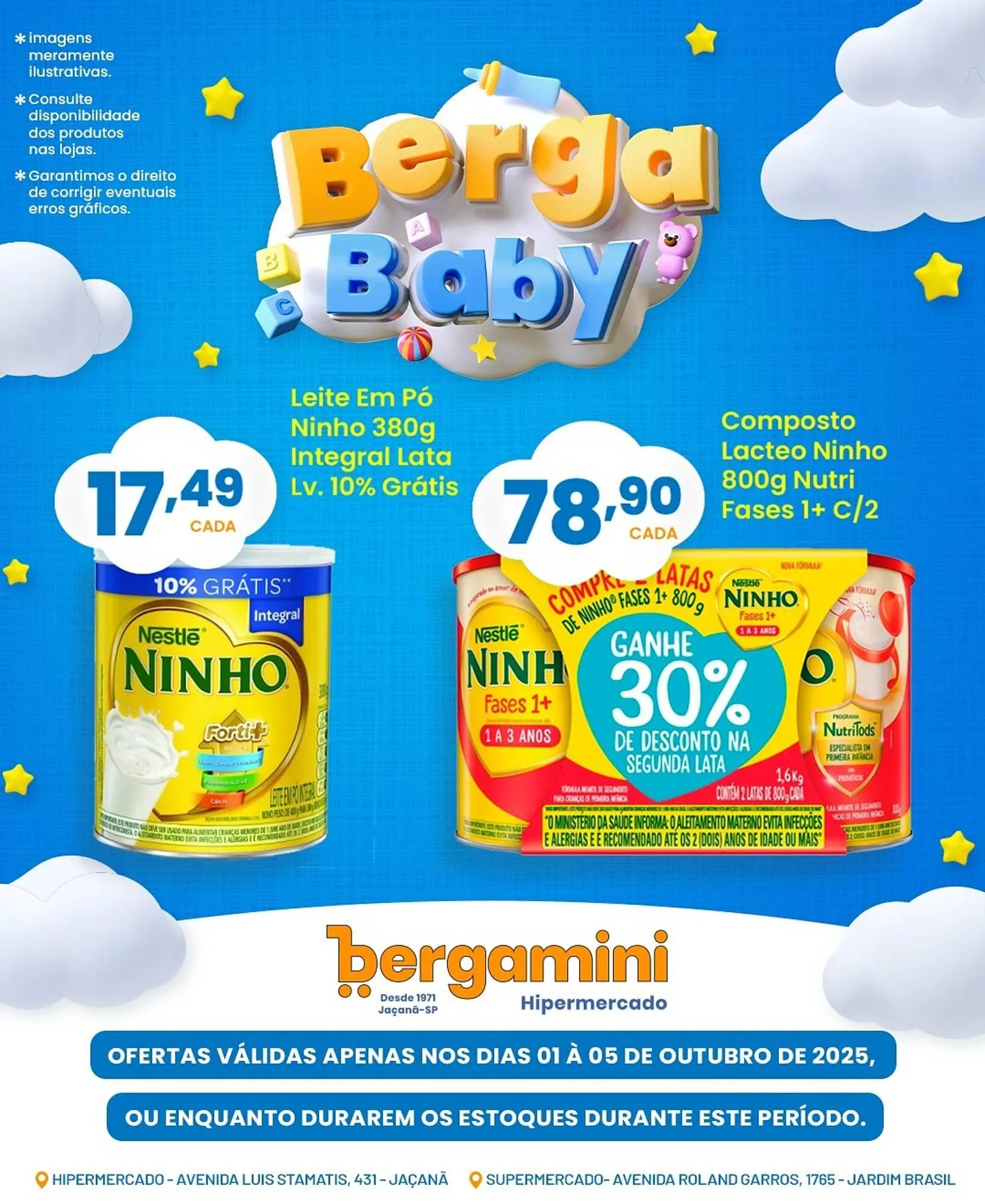 Encarte de Catálogo Supermercado Bergamini 1 de outubro até 5 de outubro 2025 - Pagina 1