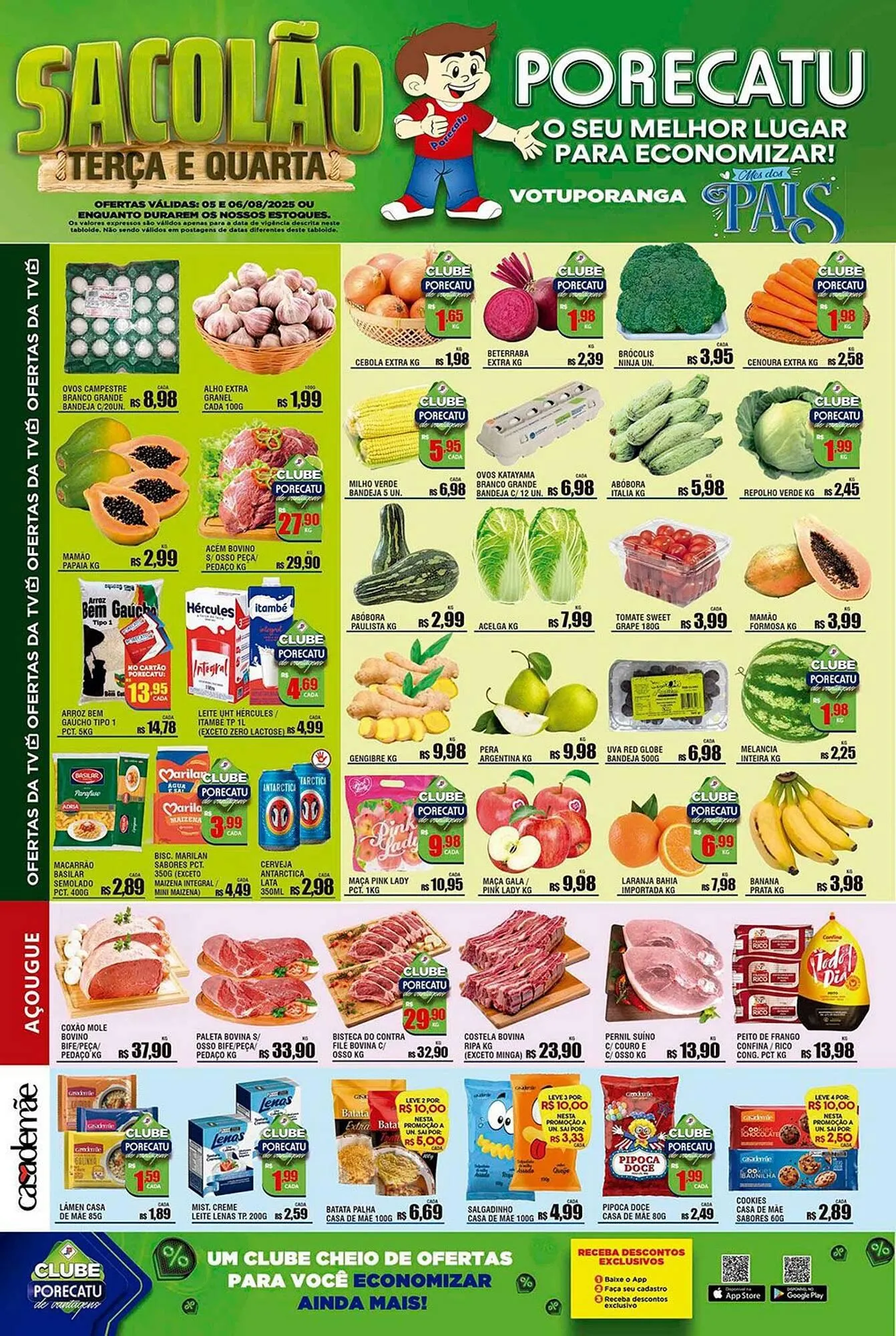Encarte de Catálogo Supermercado Porecatu 5 de agosto até 6 de agosto 2025 - Pagina 1