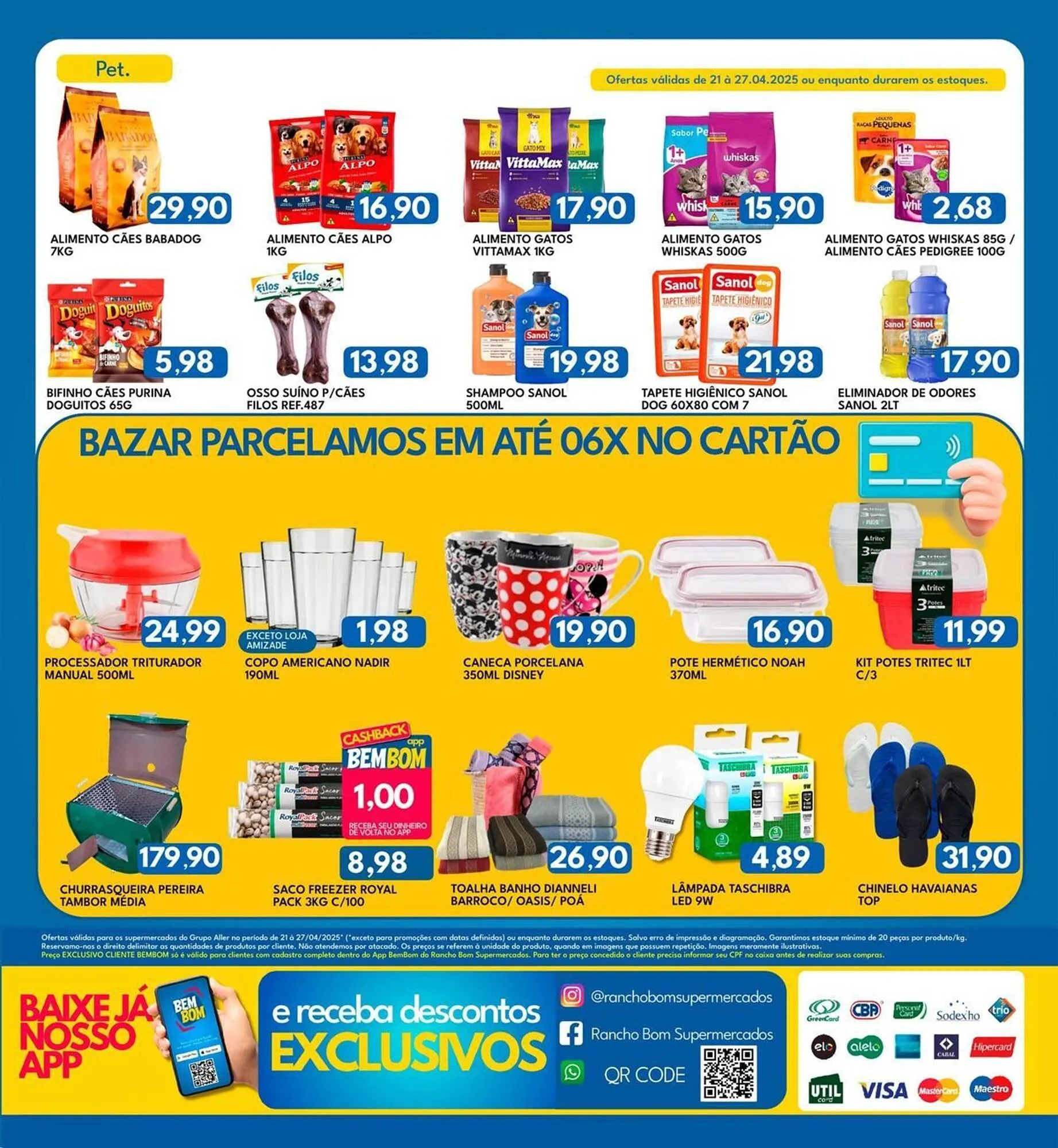 Encarte de Catálogo Rancho Bom Supermercados 26 de abril até 27 de abril 2025 - Pagina 1